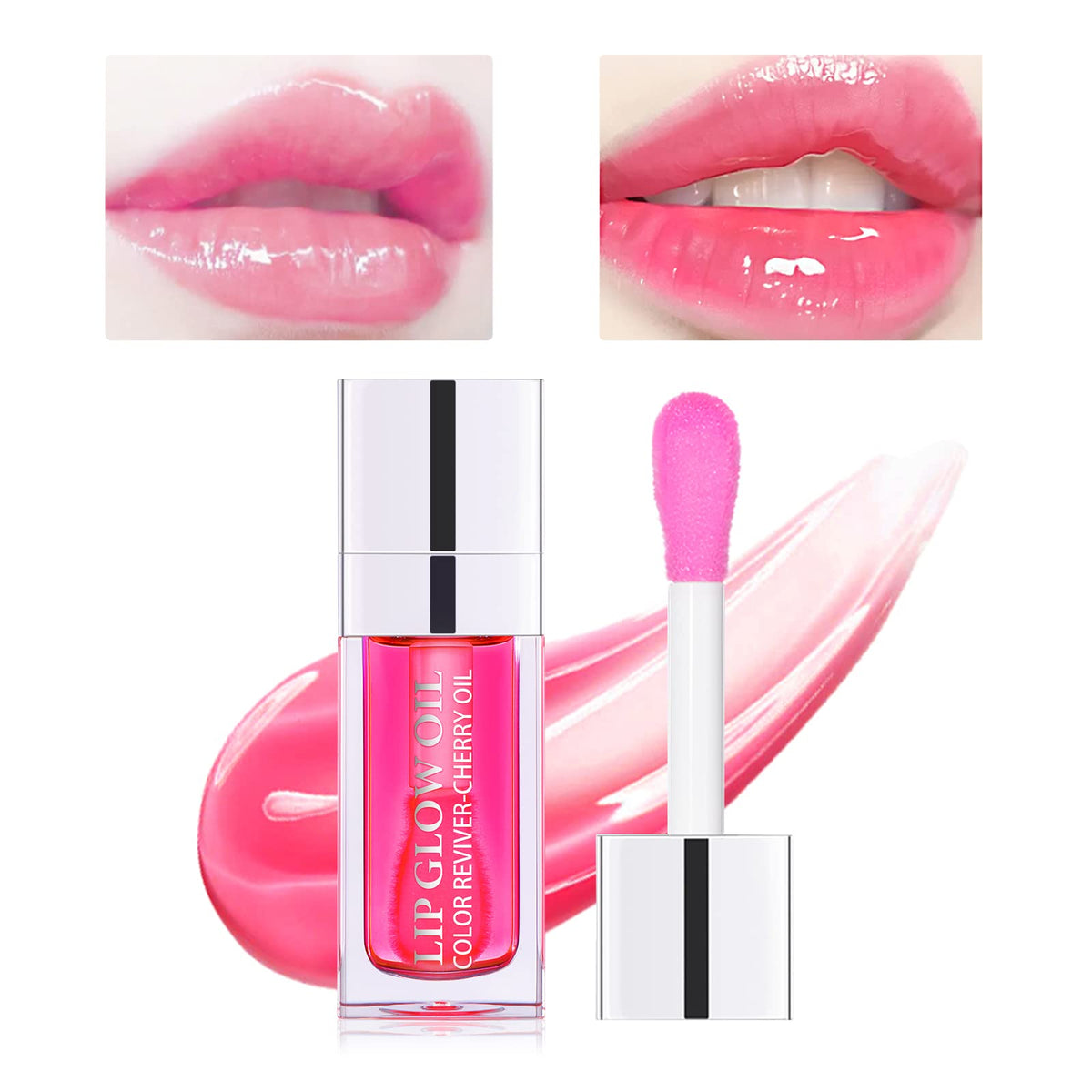 DAGEDA Tinted Lip Oil Gloss - Hydrating Raspberry Lip Care, 1 Fl Oz, Non-Sticky Shine