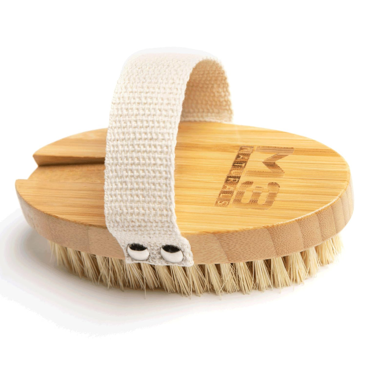 M3 Naturals Firm Dry Brush & Shower Brush - Bamboo Exfoliator For Body, Tightens Skin & Improves Circulation