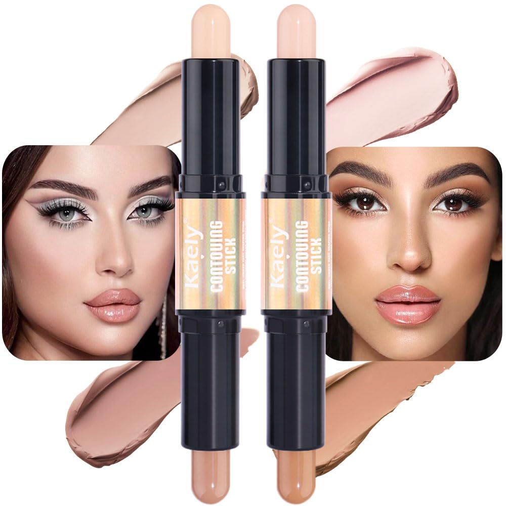 Evpct 2In1 Face Shaping Contour Stick Makeup Kit - Light & Medium Highlighter Bronzer