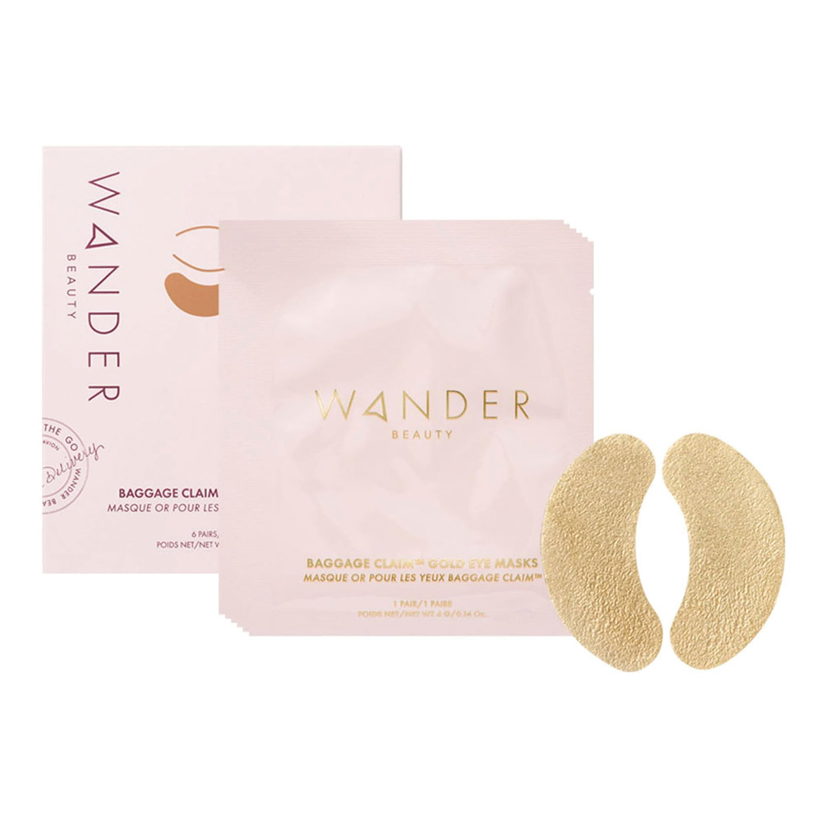 Wander Beauty Gold Foil Under Eye Patches for Dark Circles & Puffiness - 6 Pairs