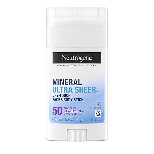 Neutrogena Ultra Sheer Spf 50 Mineral Sunscreen Stick, Non-Comedogenic, Vegan, 1.5 Oz