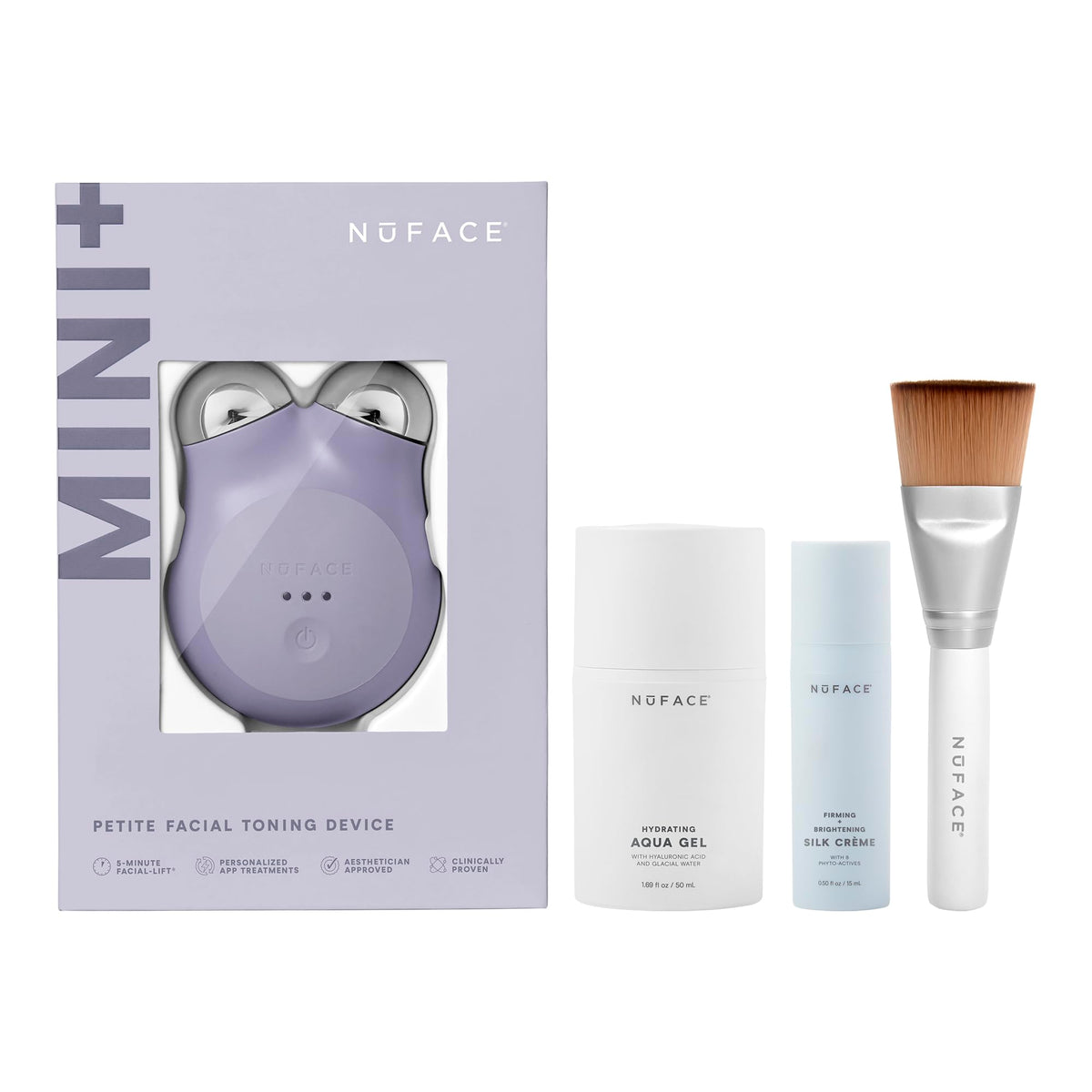 Nuface Mini+ Microcurrent Facial Device Kit - Skin Tightening & Contouring - Violet Dusk