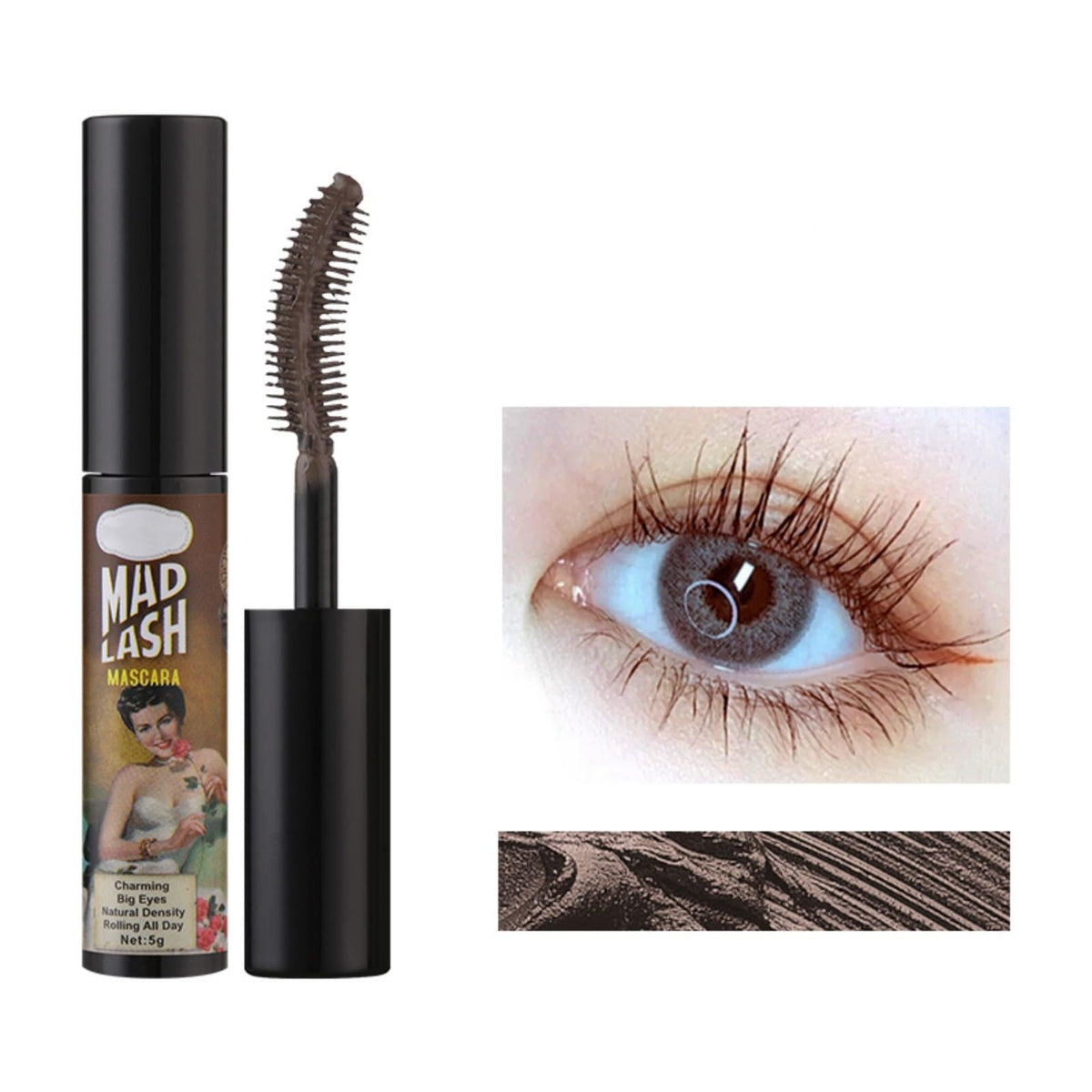 Lgszgdcn Brown Volumizing Waterproof Mascara - Lengthening, Washable, 0.18 Oz