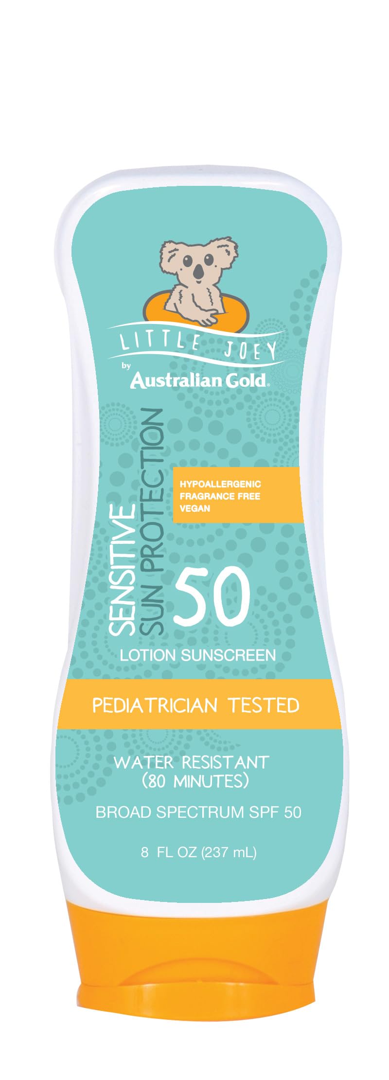 Australian Gold Little Joey Spf 50 Sunscreen Lotion, 8Oz - Hypoallergenic, Vegan, Water Resistant