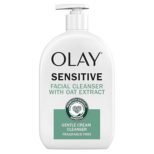 Olay Sensitive Facial Cleanser With Oat Extract, Gentle Cream, 16 Fl Oz