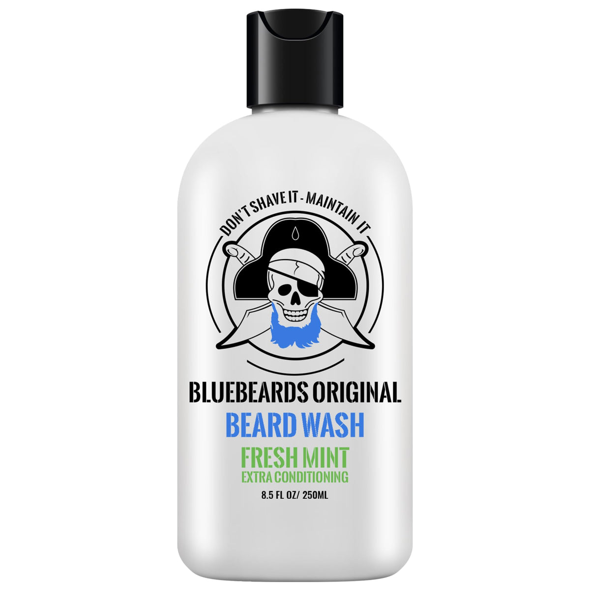 Bluebeards Original Fresh Mint Beard Care, 8.5 Oz - Natural Peppermint Oil For Deep Cleansing