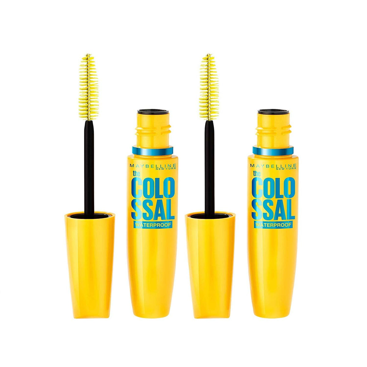 Maybelline Colossal Waterproof Mascara, Volumizing No Clump, Glam Black, 2 Count