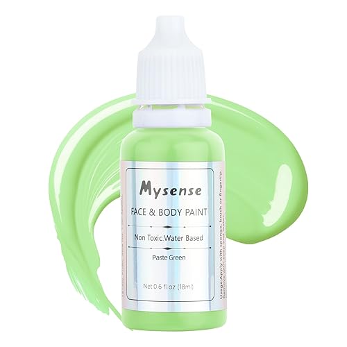 Mysense Pastel Green Face Paint - Water-Based, Non-Toxic, Washable For Kids & Adults, 0.6Oz