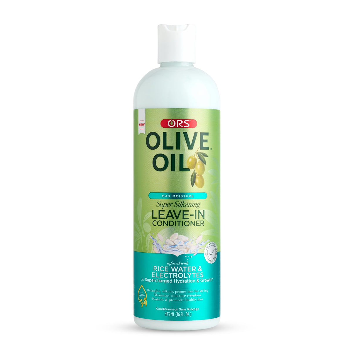 Ors Olive Oil Max Moisture Leave-In Conditioner With Rice Water, 16 Fl Oz - Hydration Boost