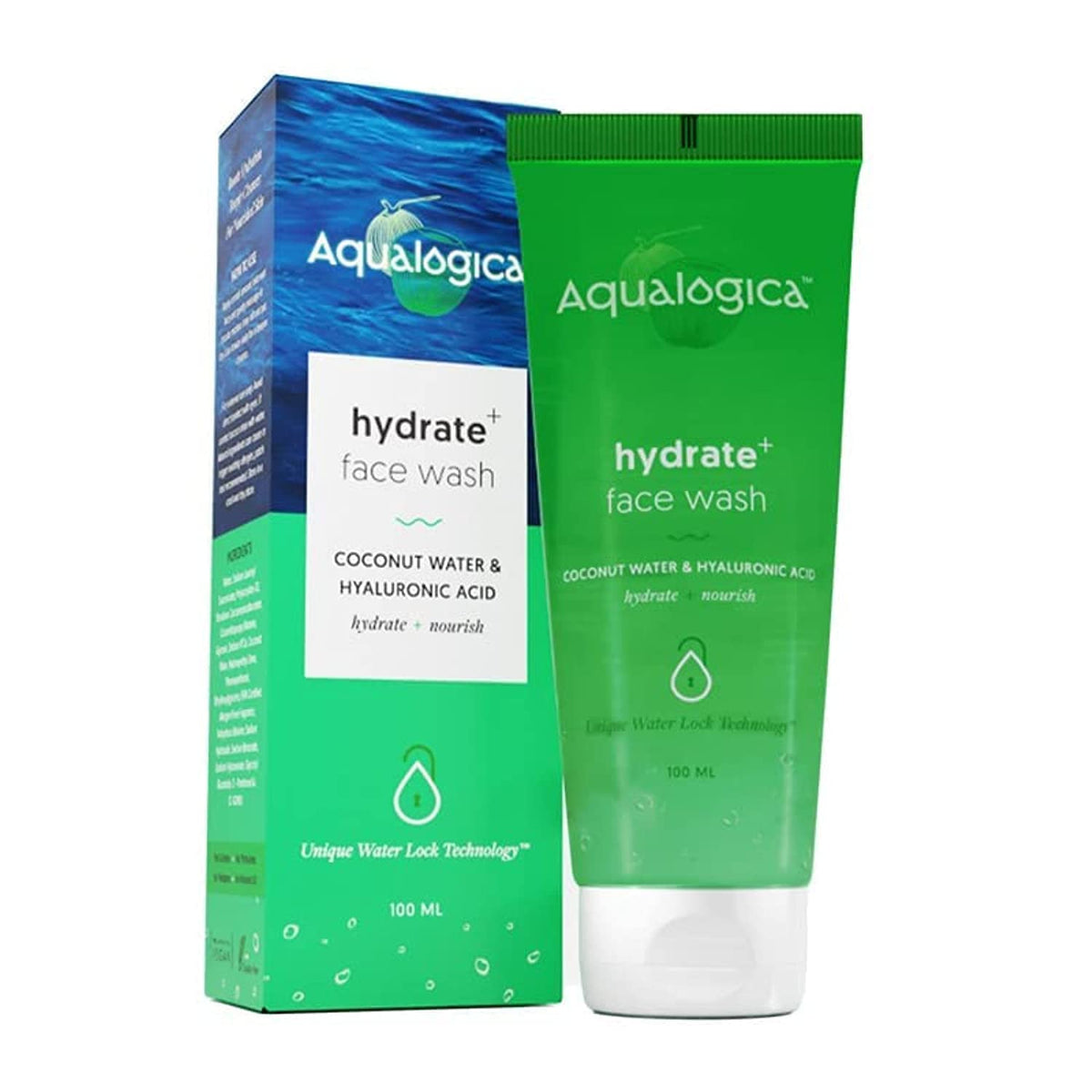 Aqualogica Hydrate+ Face Wash | Hydrating Cleanser With Hyaluronic Acid & Coconut Water | 100Ml