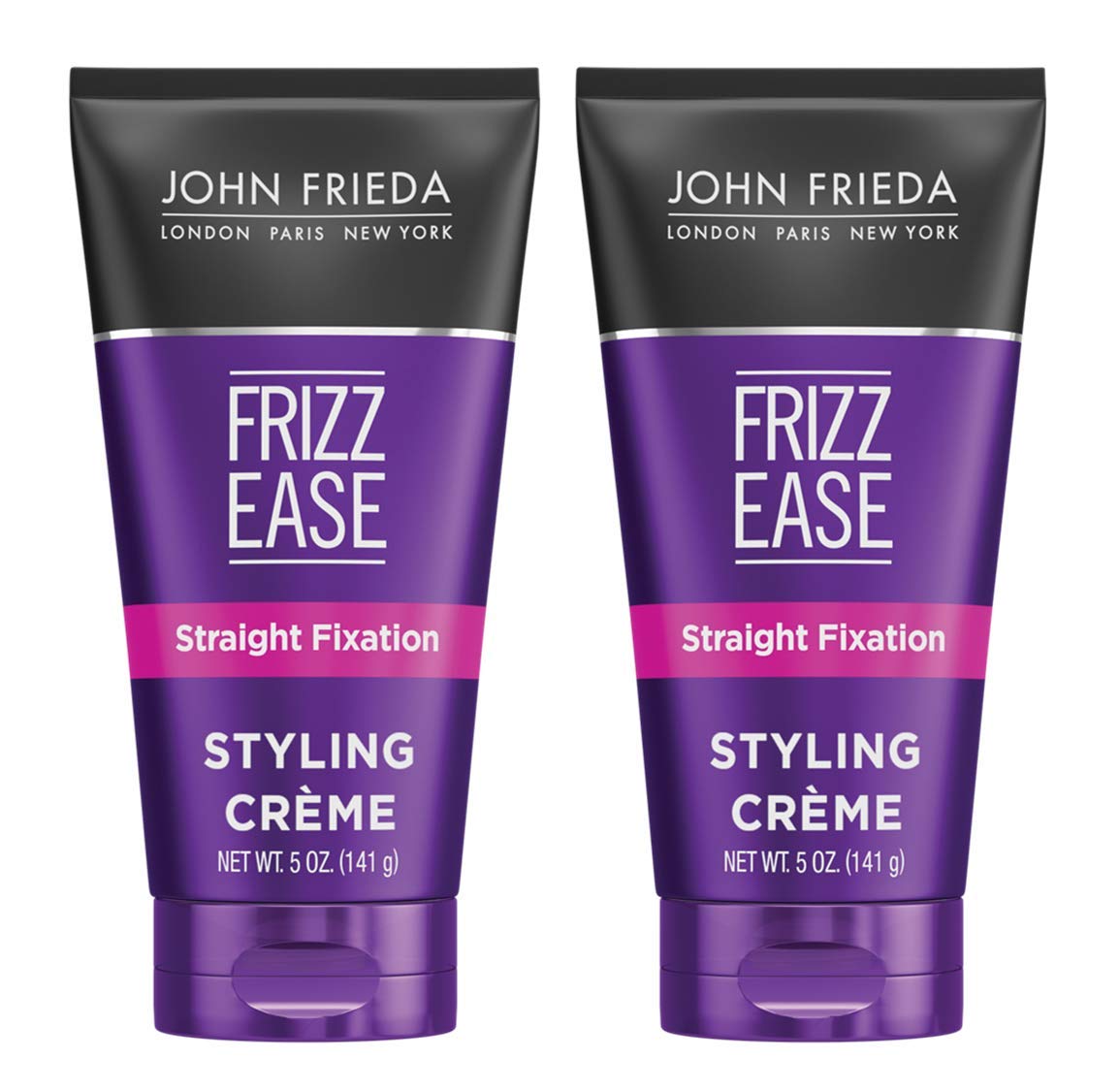 John Frieda Frizz-Ease Straight Fixation Styling Creme, 5oz - Smooth, No-Frizz Hair, 2-Pack