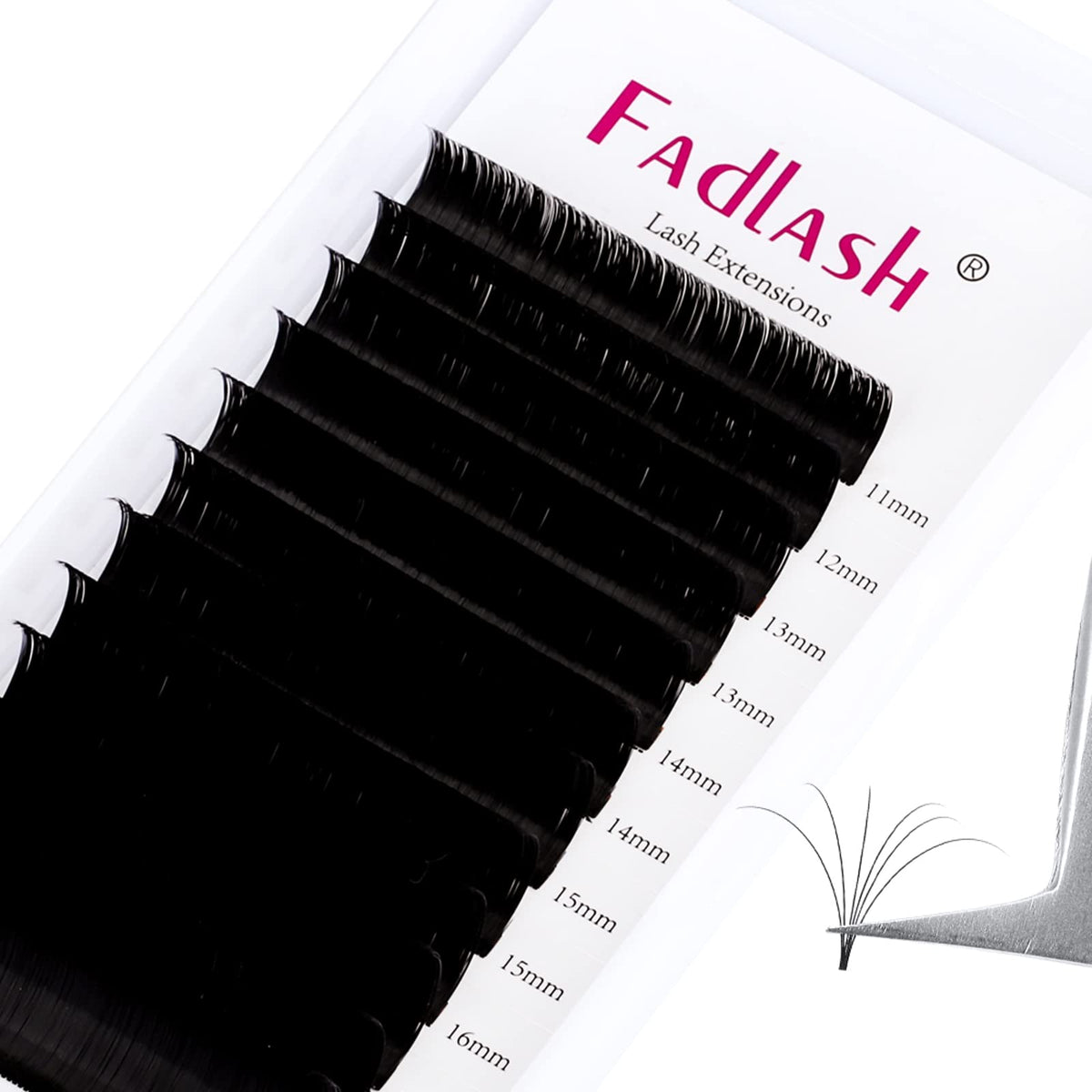 FADLASH Mega Volume Easy Fan Lash Extensions 0.03-0.10mm C/DD Curl 11-19mm Mix