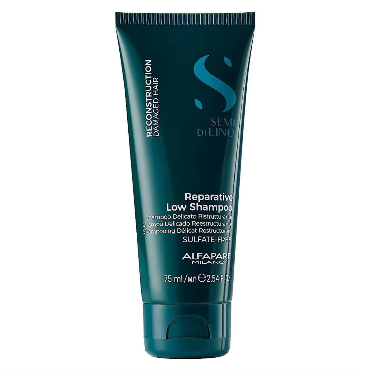 Alfaparf Milano Semi Di Lino Travel Size Shampoo for Damaged Hair - Hydrating & Vegan 2.54 oz