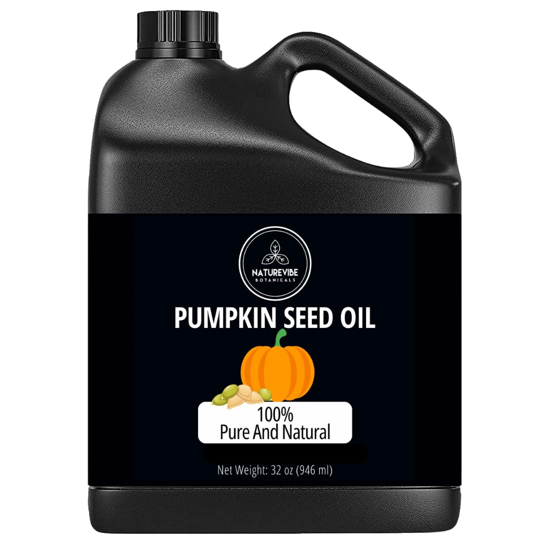 Naturevibe Botanicals Pumpkin Seed Oil 32 Oz - 100% Pure For Skin & Hair Care