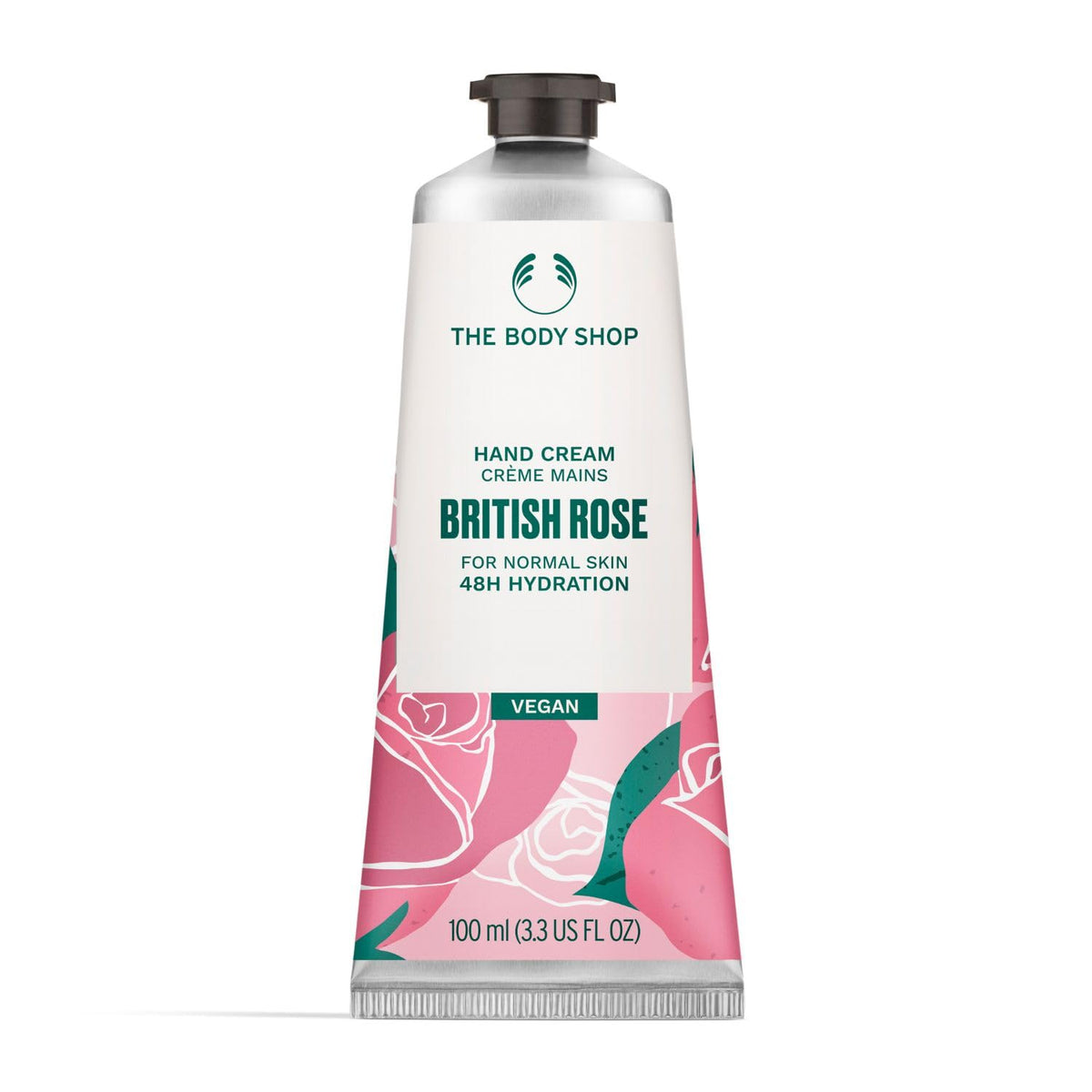 The Body Shop British Rose Hand Cream - 100 Ml, Fresh Dewy Fragrance, On-The-Go Hydration