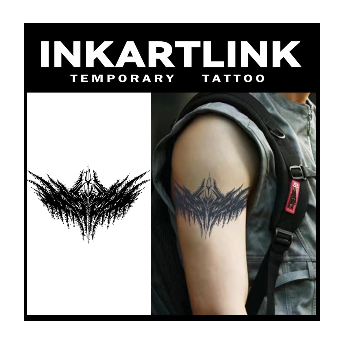 Inkartlink Extra-Large Semi Permanent Tattoo - Waterproof, Realistic Design, Lasts 1-2 Weeks