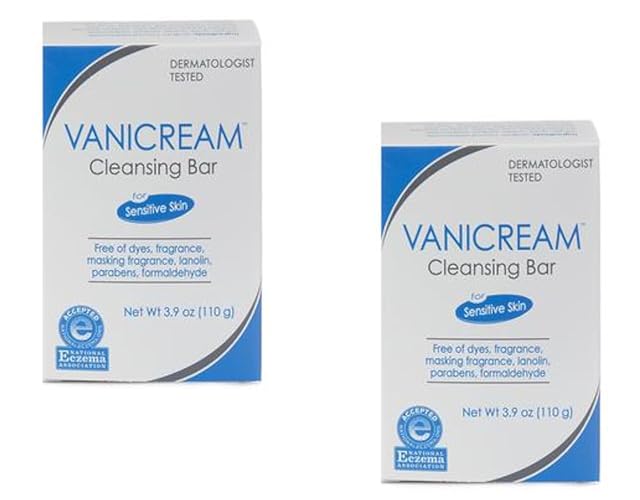 Vanicream Cleansing Bar For Sensitive Skin, Unscented, 3.9 Oz (Pack Of 2)