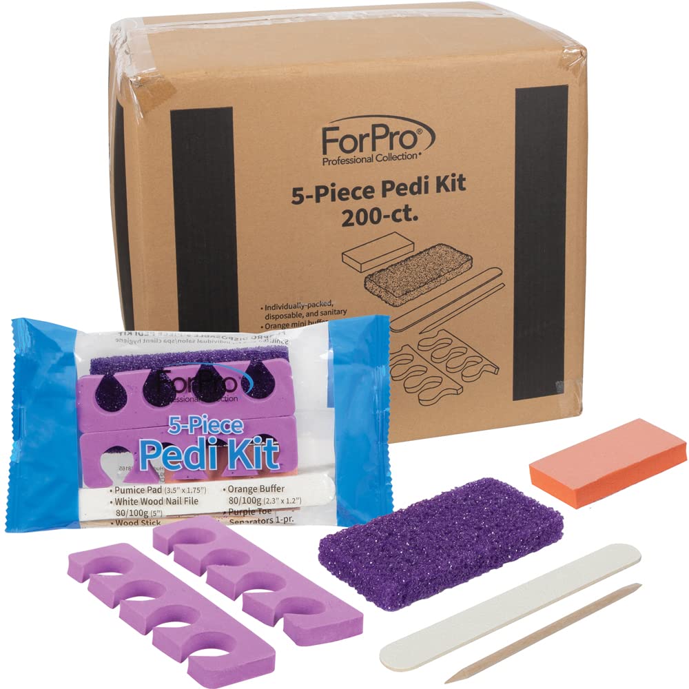 ForPro Professional Collection 5-Piece Pedicure Kit - 200 Individually Packed Essentials