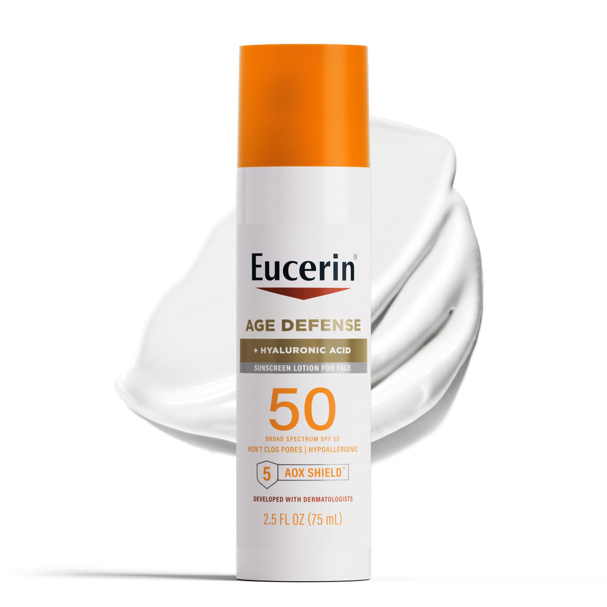 Eucerin Sun Age Defense Spf 50 Face Sunscreen Lotion, Fragrance-Free, 2.5 Fl Oz