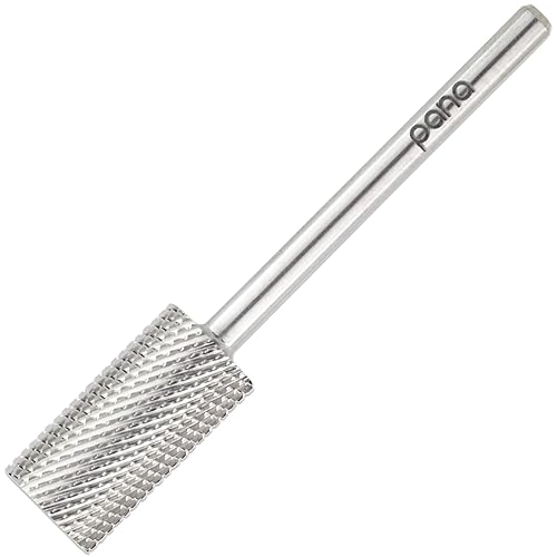 Pana Large Barrel Nail Drill Bit - 3/32&quot; Shank, Silver, Medium Grit For Acrylic & Gel Nails