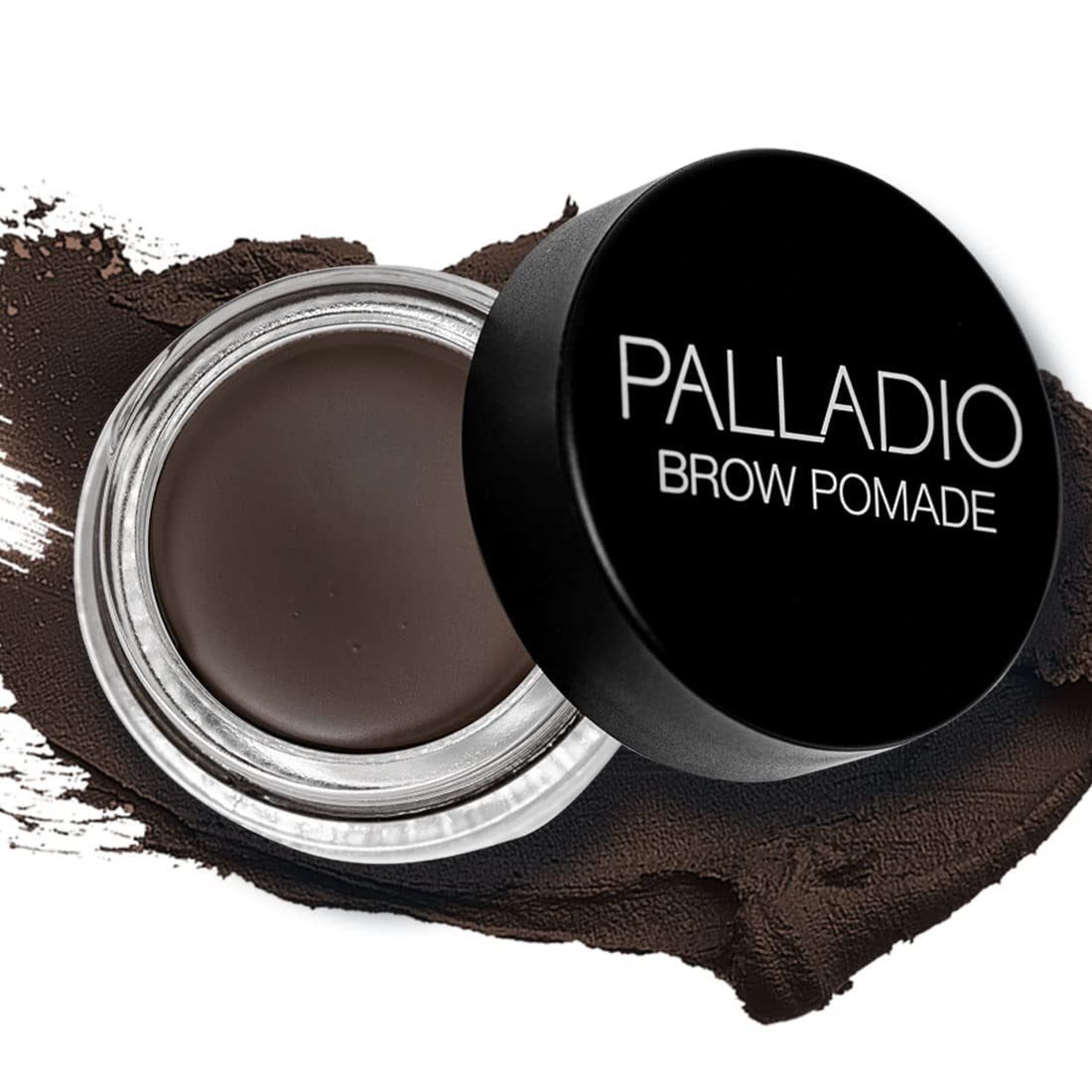 Palladio Brow Pomade - Waterproof, 24 Hour Wear, Smudge Proof, Dark Brown, 0.14 Oz