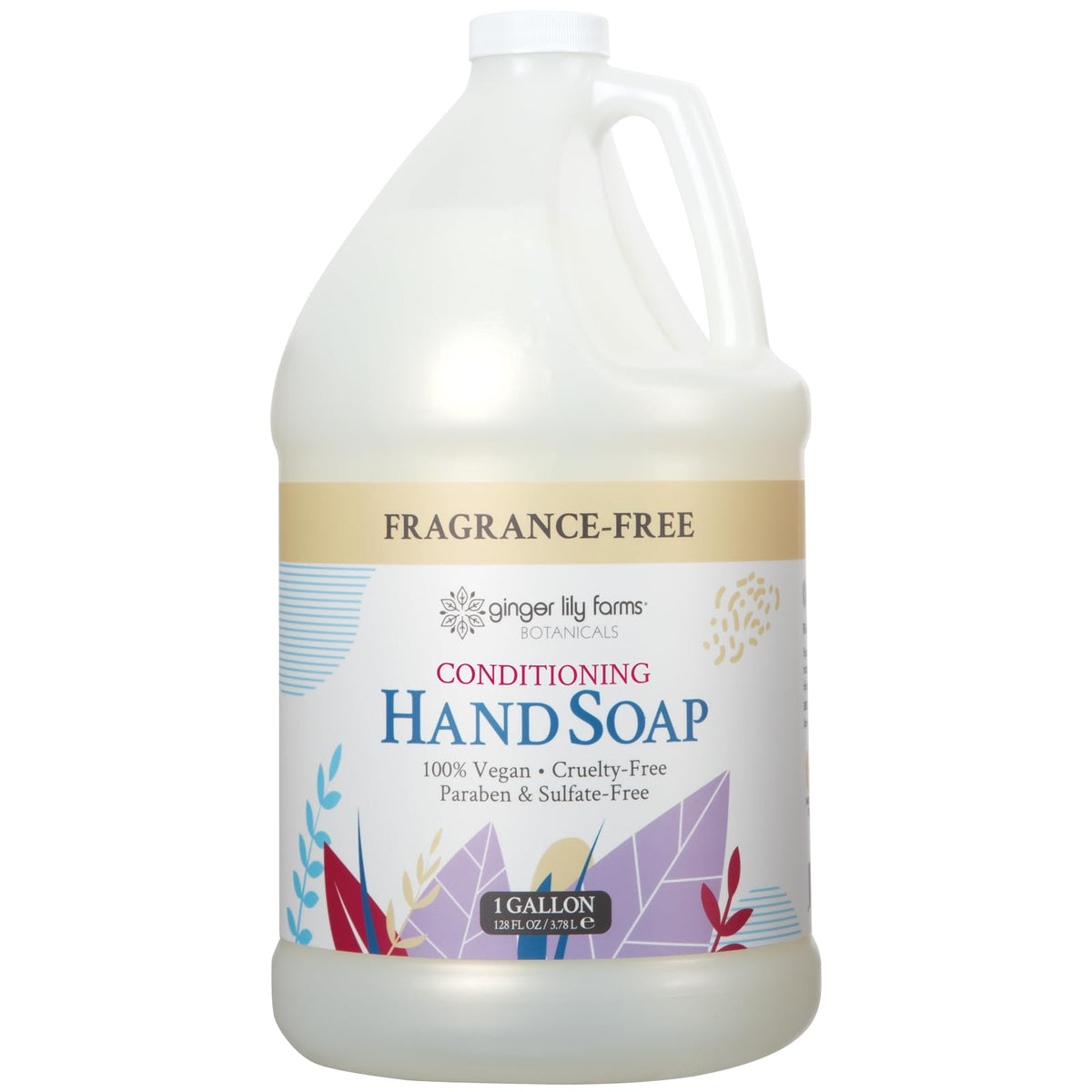 Ginger Lily Farms Fragrance-Free Liquid Hand Soap Refill, 1 Gallon, Vegan & Cruelty-Free