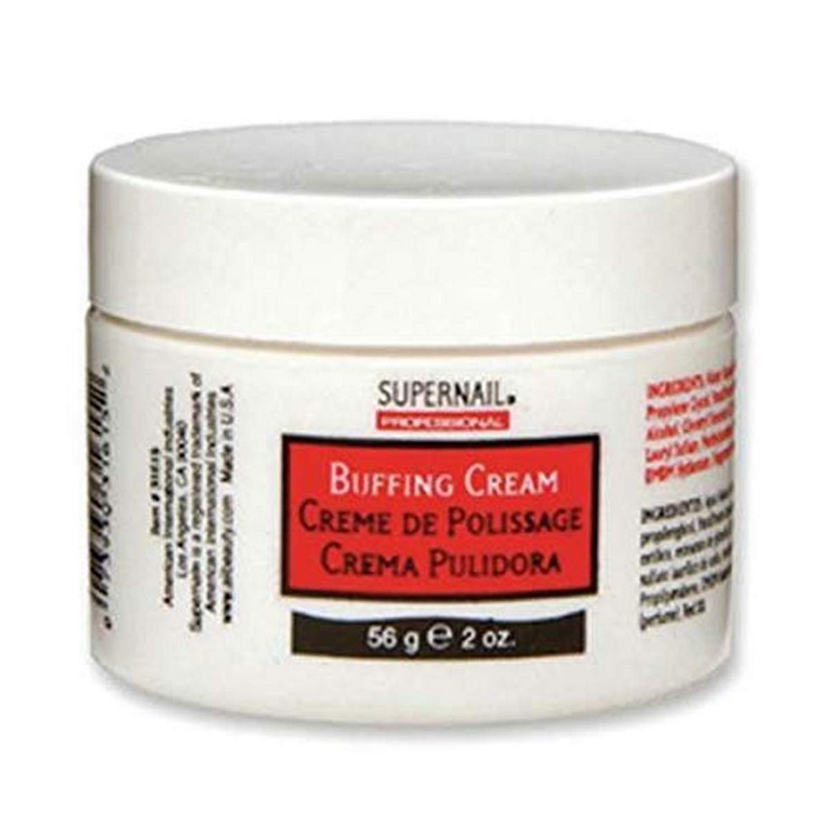 Supernail Buffing Cream 2Oz - White Nail Care For Smooth, Shiny Finish