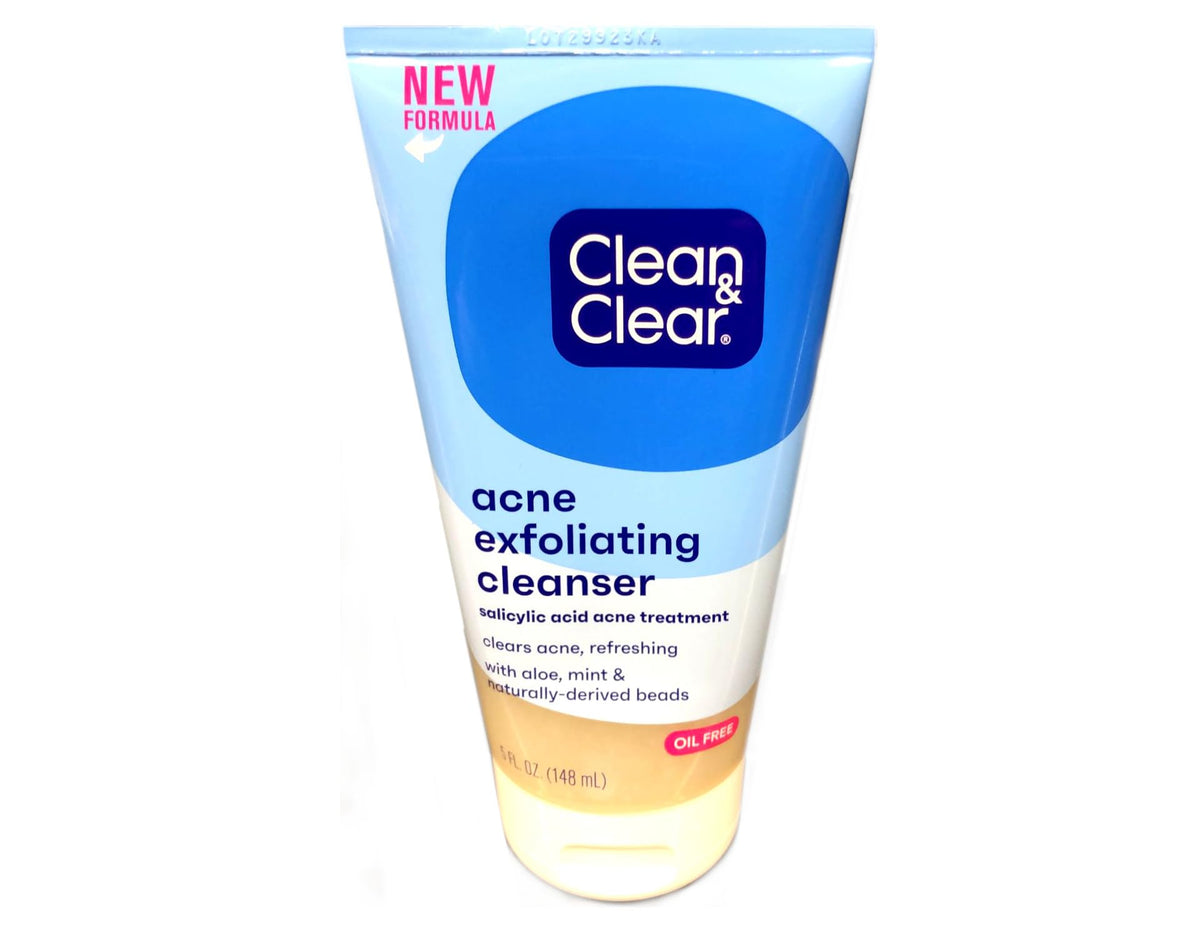 Clean & Clear Acne Facial Scrub, 5 Oz (Pack Of 3) With 2% Salicylic Acid & Aloe For