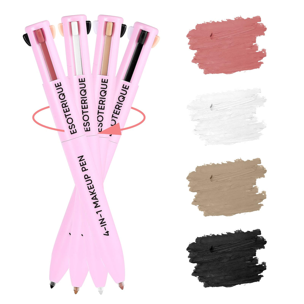 Esoterique 4 In 1 Makeup Pen - Eyeliner, Lip Liner, Brow Pencil & Highlighter, Vegan,