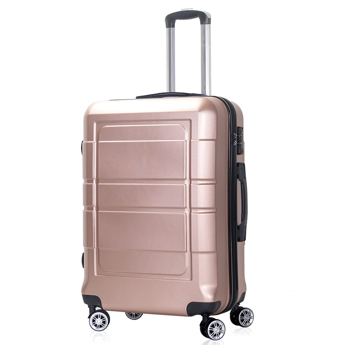 NIUTA 20 Inch Rose Gold Spinner Luggage with TSA Lock & Ergonomic Handles, ABS Material