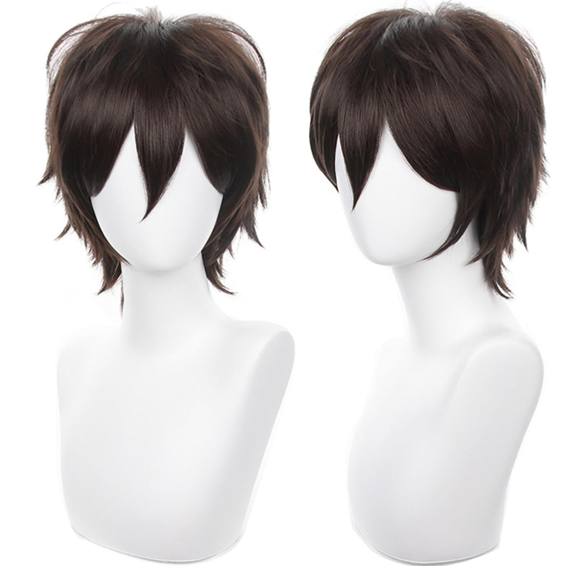 COSPLAZA Brown Short Spiky Fluffy Heat Resistant Synthetic Wig for Men & Women Halloween Party