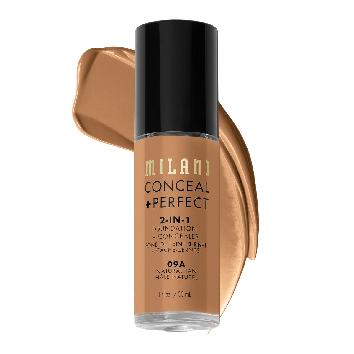 Milani Conceal + Perfect Foundation & Concealer, Natural Tan, 1 Fl Oz - Cruelty-Free, Flawless Finish