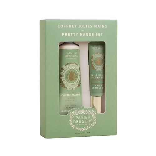 Panier Des Sens Almond Hand Care Set - Mini Lotion & Nail Oil, 97% Natural Ingredients