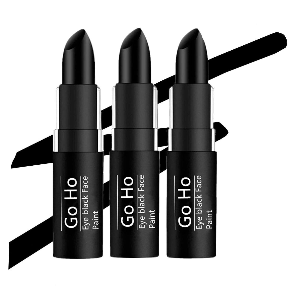 Go Ho Eye Black Face Paint Stick - 3Pcs Waterproof Sports Makeup For Baseball, Softball, Football