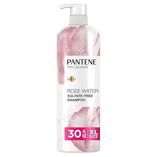 Pantene Sulfate Free Rose Water Shampoo, 30 Oz - Hydrating, Color Safe, Vitamin B5 Infused