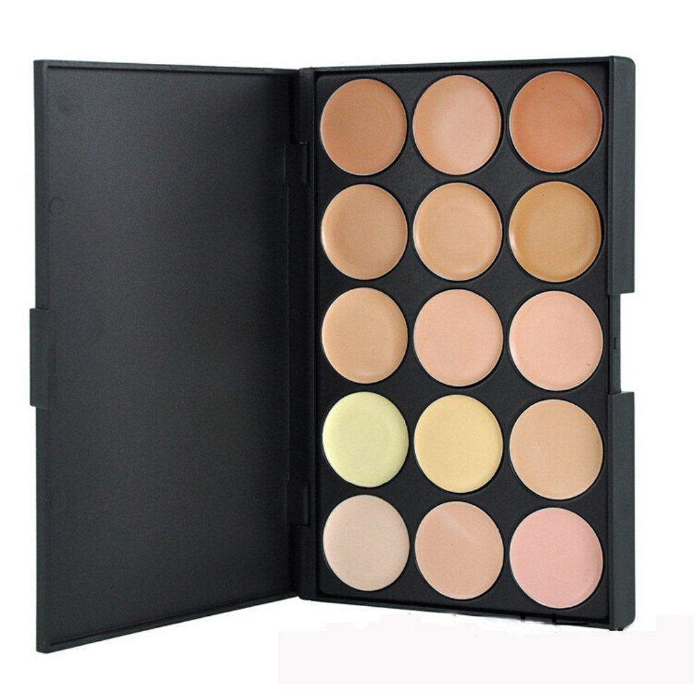 Pure Vie 15 Colors Concealer Palette - Long Lasting Full Coverage Makeup For Dark Circles & Blemishes