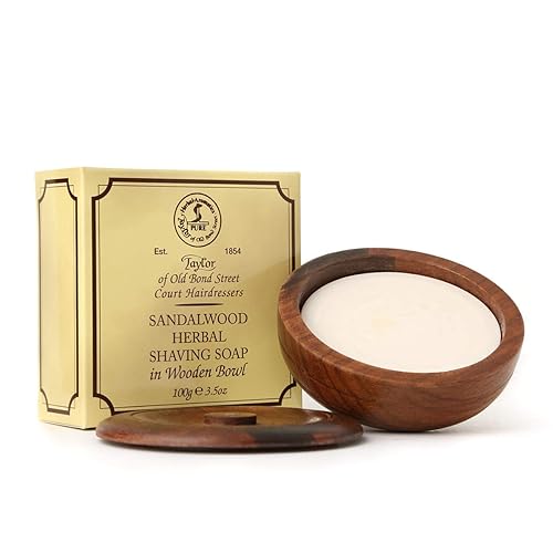 Taylor Of Old Bond Street Sandalwood Shaving Soap In Wooden Bowl, 3.5 Oz.