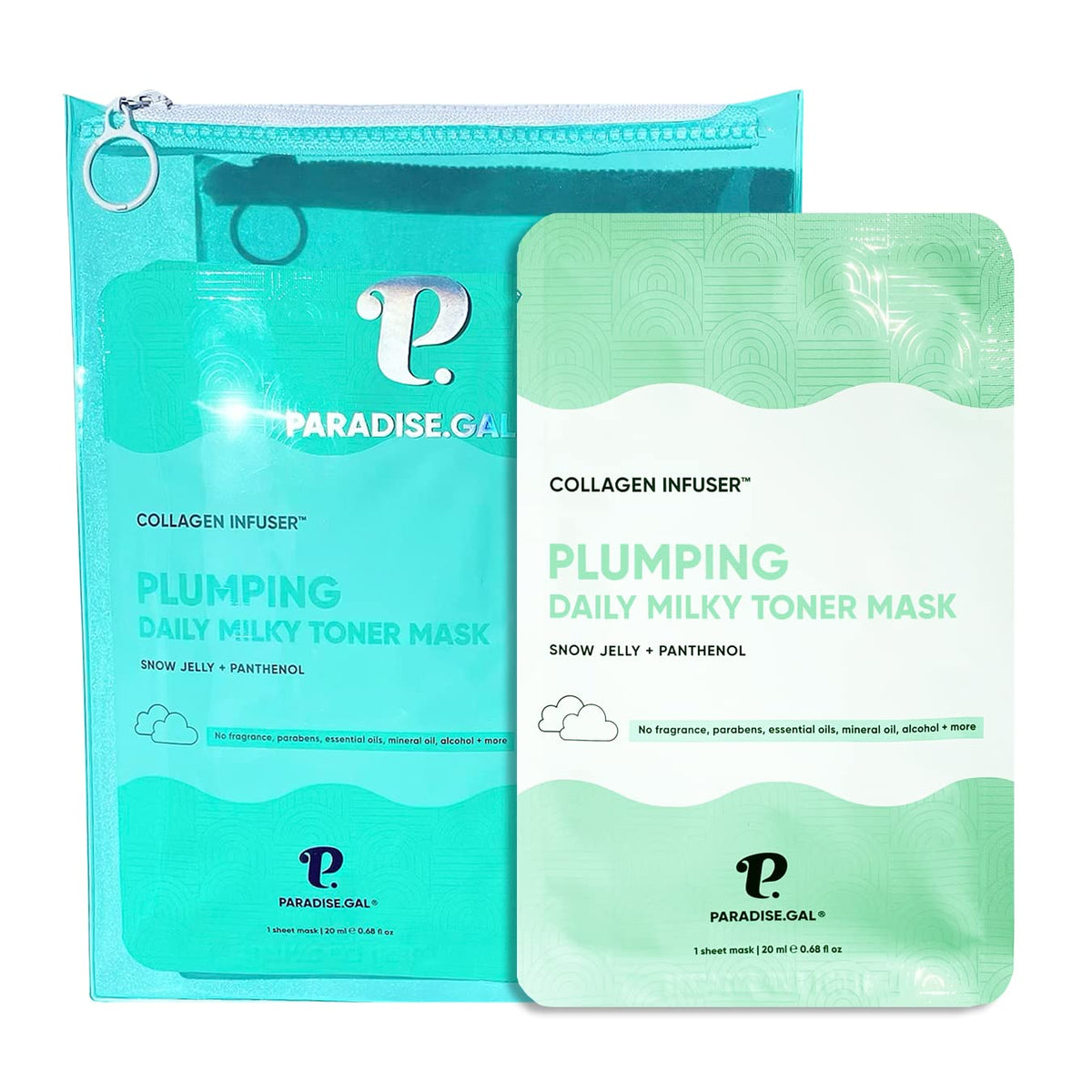 Paradisegal Plumping Face Masks 10-Pack - Korean Skincare With Collagen & Niacinamide For Youthful Skin