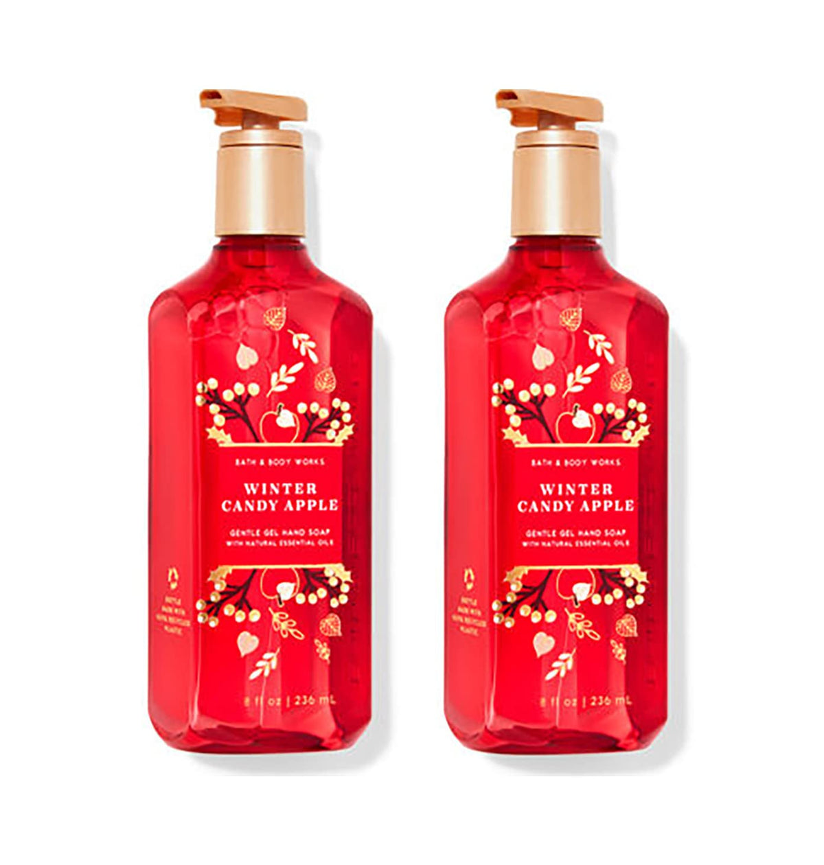 Bath & Body Works Deep Cleansing Gel Hand Soap 2 Pack, Winter Candy Apple, 16 Fl Oz