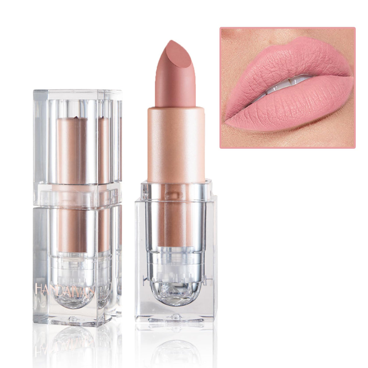 Ionsgako Matte Nude Lipstick - Long Lasting, Waterproof Velvet Lip Gloss In 601 Nude Pink