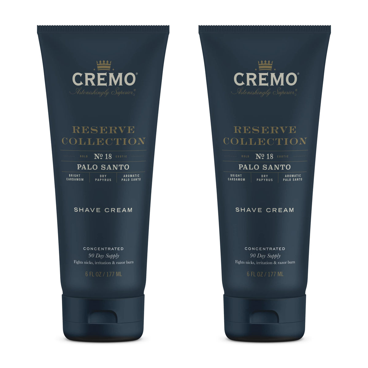 Cremo Barber Grade Palo Santo Shave Cream - Ultra-Slick, 6 Fl Oz (2 Pack)