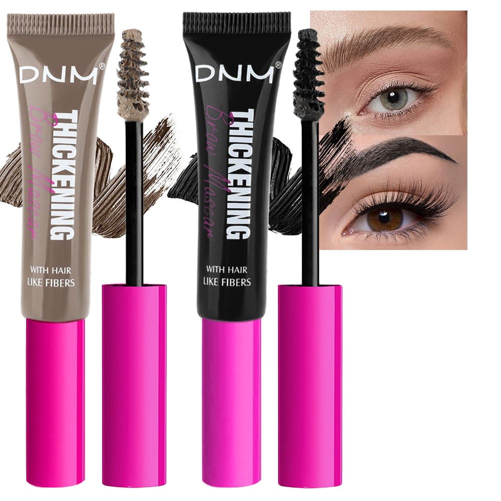 Bingbrush Tinted Thickening Brow Mascara - Waterproof, Transfer-Proof, 2Pcs (Taupe & Black)