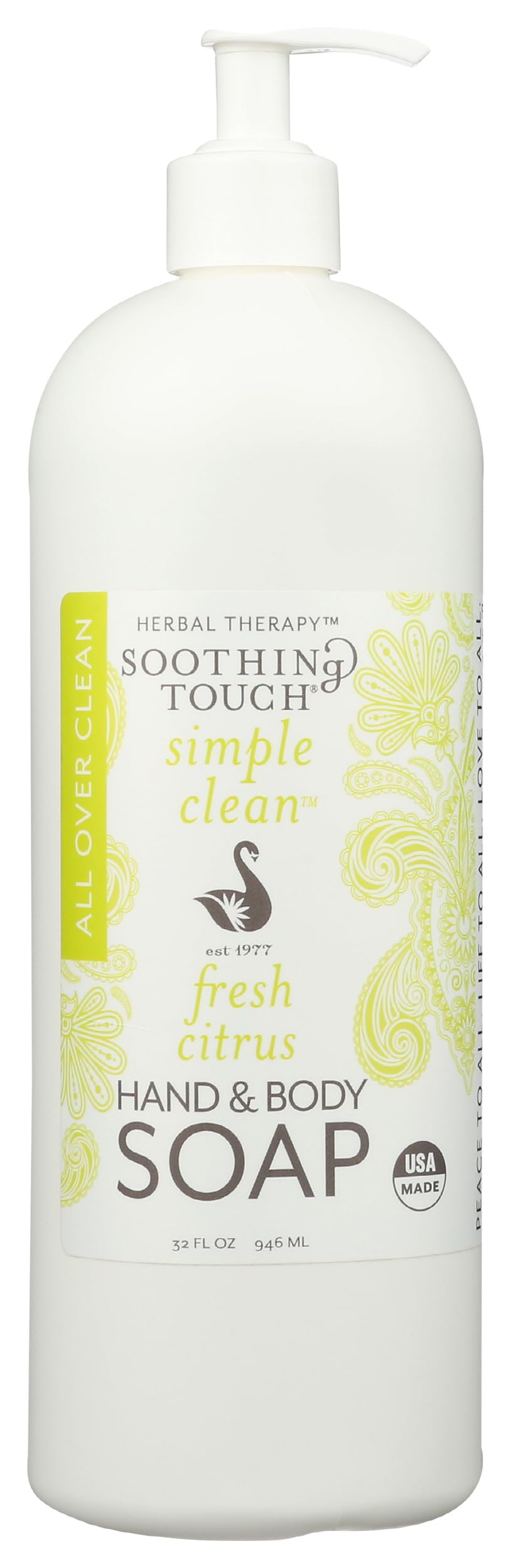 Soothing Touch Fresh Citrus Hand And Body Soap, 32 Oz - Moisturizing & Refreshing Cleanser