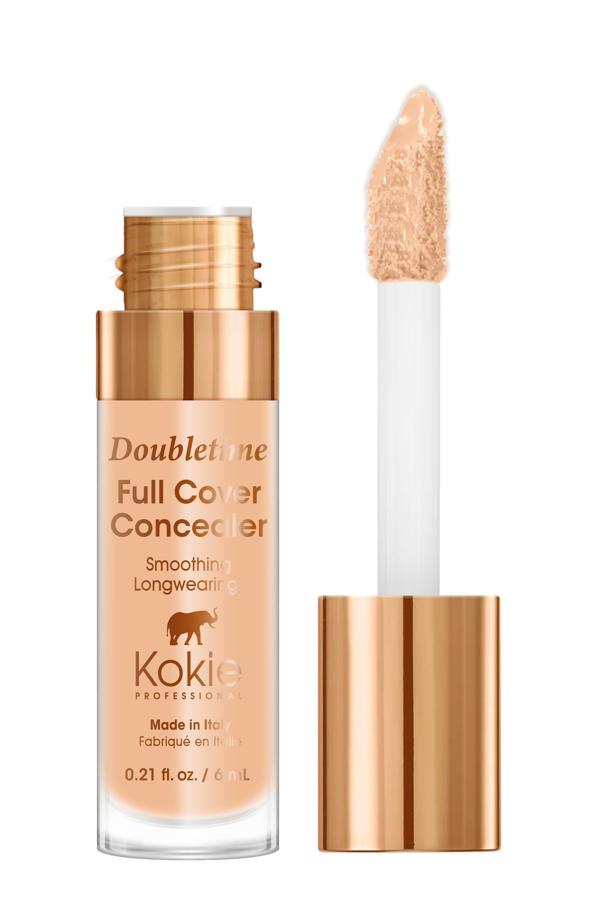 Kokie Doubletime Full Cover Concealer - Medium Honey, 0.21 Fl Oz, Long-Lasting Coverage