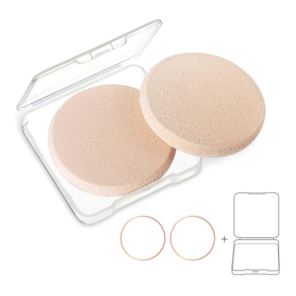 Owlfavo Kooba 2Pcs Makeup Sponges With Travel Case For Flawless Foundation, Beige