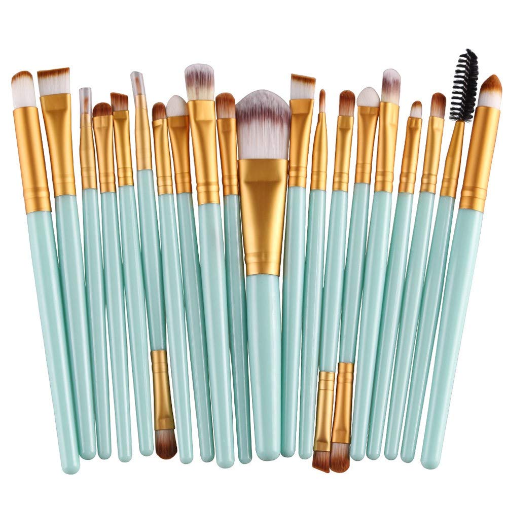 Mroobest Cinidy Gold 20 Pcs Makeup Brush Set - Wool Makeup Tools & Toiletry Kit