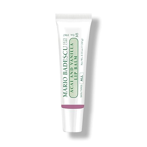 Mario Badescu Acai & Vanilla Lip Balm - Moisturizing Coconut Oil & Shea Butter, 0.35 Oz