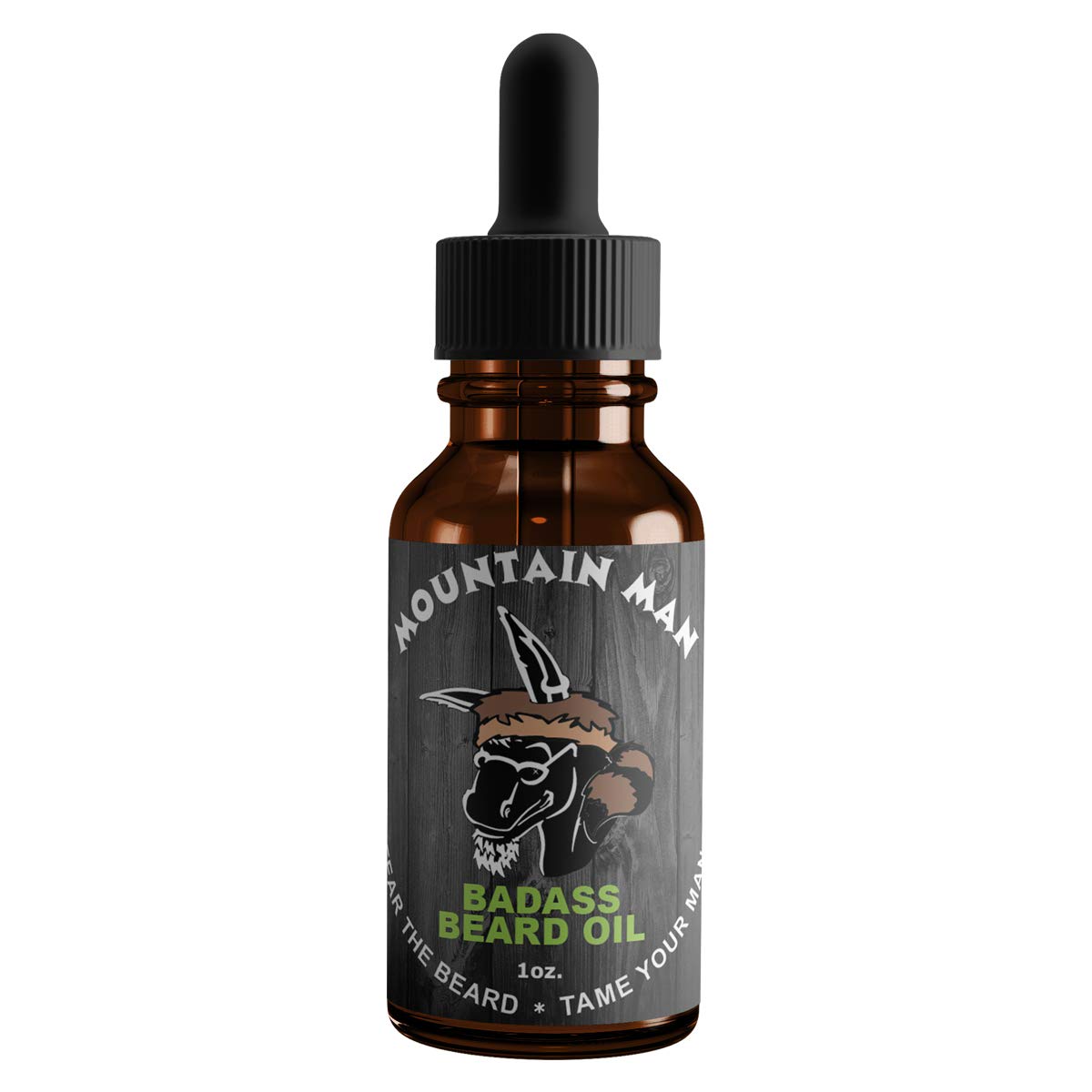 Badass Beard Care Oil - Mountain Man Scent, 1 Oz - All Natural, Soft & Healthy Beard