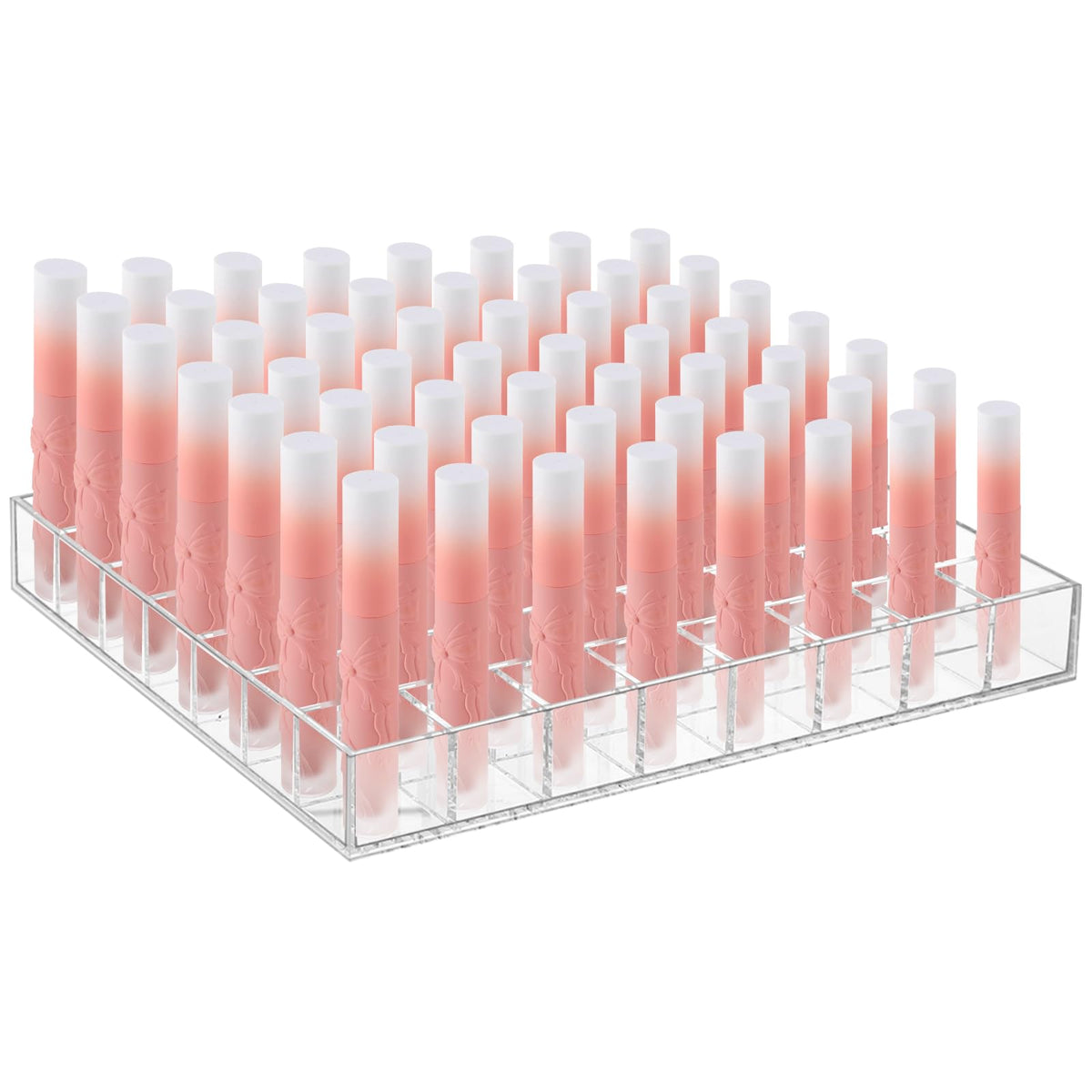 Mumufy Clear Acrylic Lipstick Holder Organizer - 56 Slot Makeup Display Case For Vanity & Bathroom