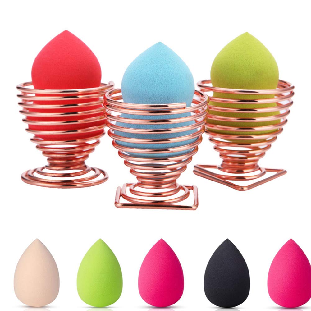 LanMa Beauty Sponge Blender Holder - 2 Pack Silver Makeup Sponge Drying Stand, Storage & Display